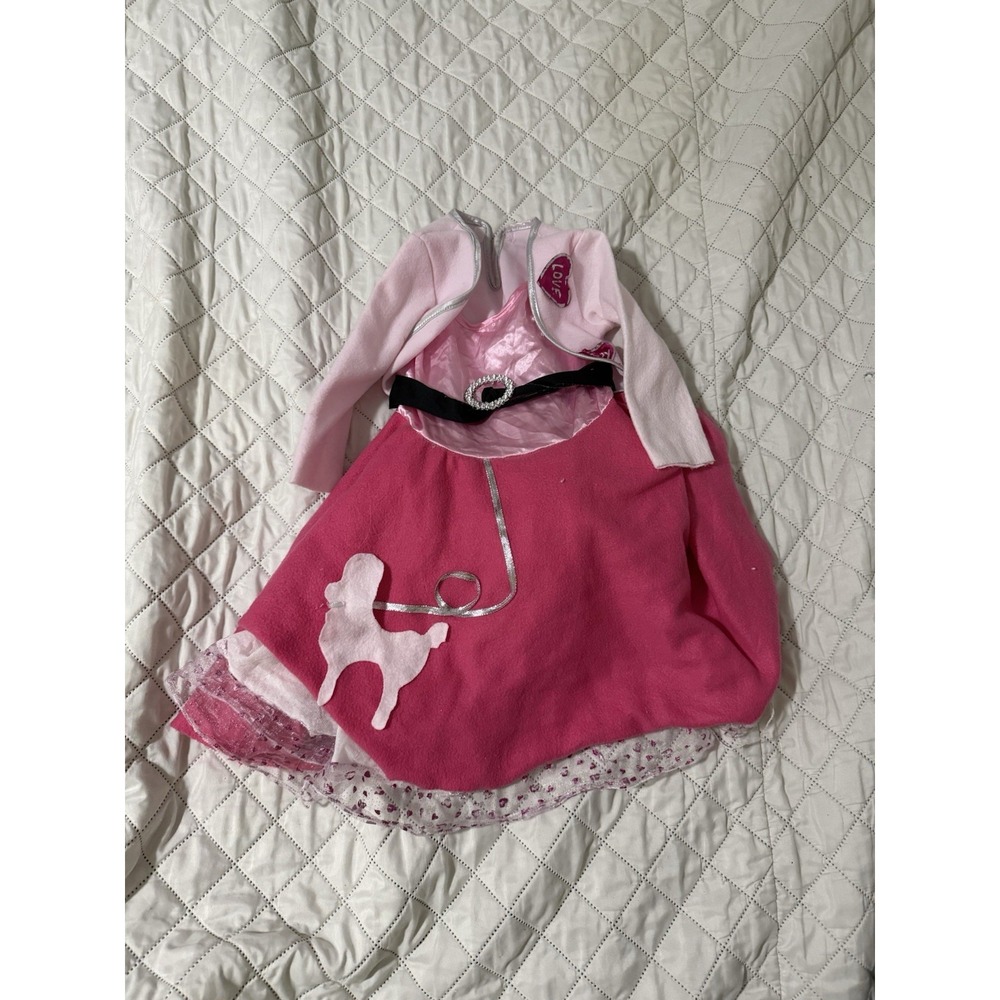 50s Sweetheart Greaser Pink Rock Roll Sock Hop Book Week Costume Child 4/5 Years